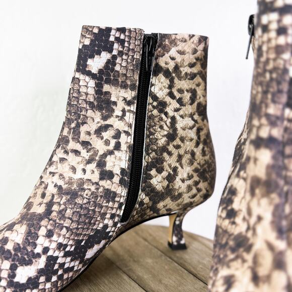 Gianni Bini Palmero Leather Snake Print Ankle Heel Boots Reputation Era sz 9 NEW - Picture 6 of 10